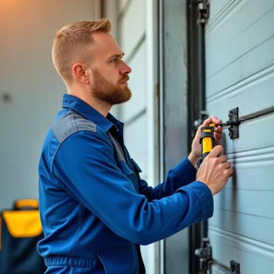 A large garage door needs regular maintenance.