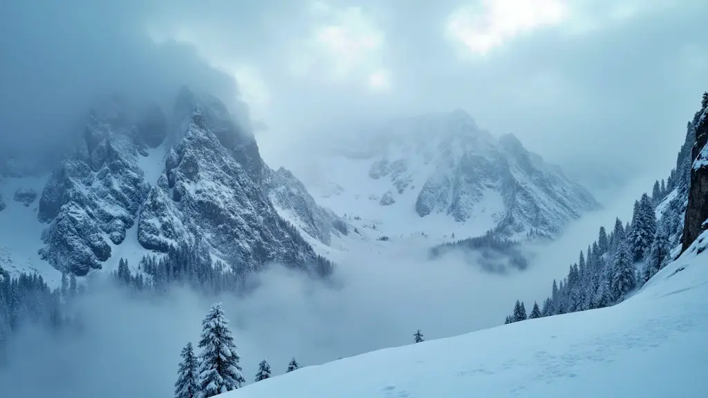 A snow storm in the Rocky Mountains outside of Denver Colorado.