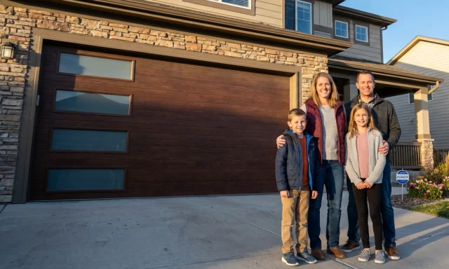 A malfunctioning garage door opener with fake lightning bolts coming out of it.