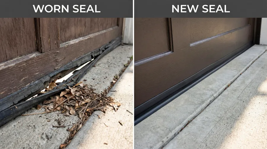 A malfunctioning garage door opener with fake lightning bolts coming out of it.