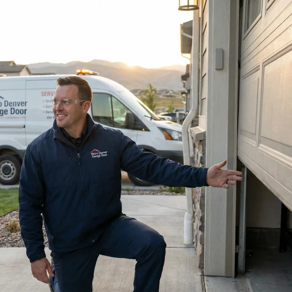A professional garage door installer near Denver, Colorado.