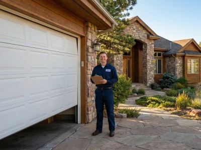 A professional garage door installer near Denver, Colorado.